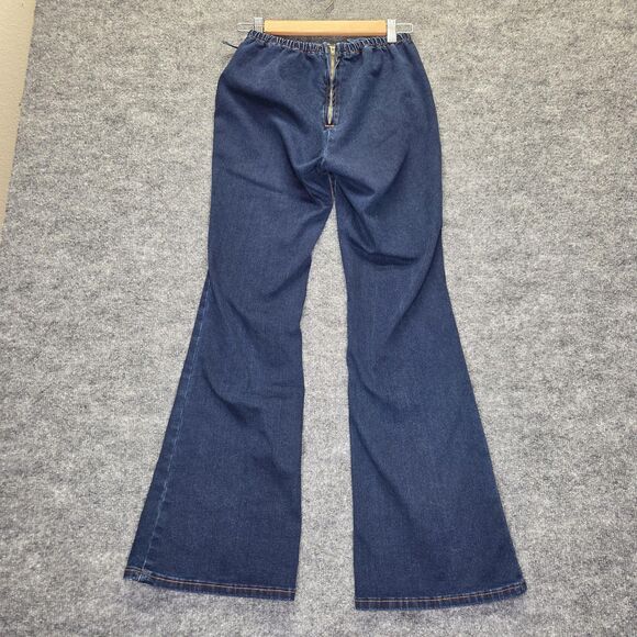 SheIn Jeans Womens Petite Medium Flare High Rise Stretch Rouched Denim Pants - Picture 3 of 9